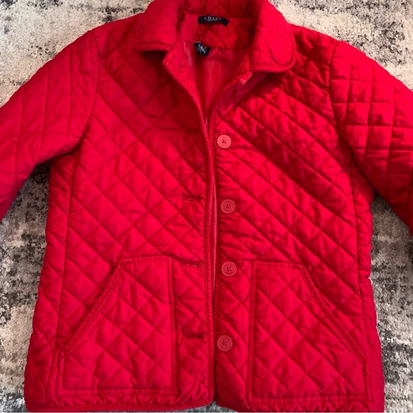 Chaps Red Jacket with Diamond Quilting - Picture 2 of 7